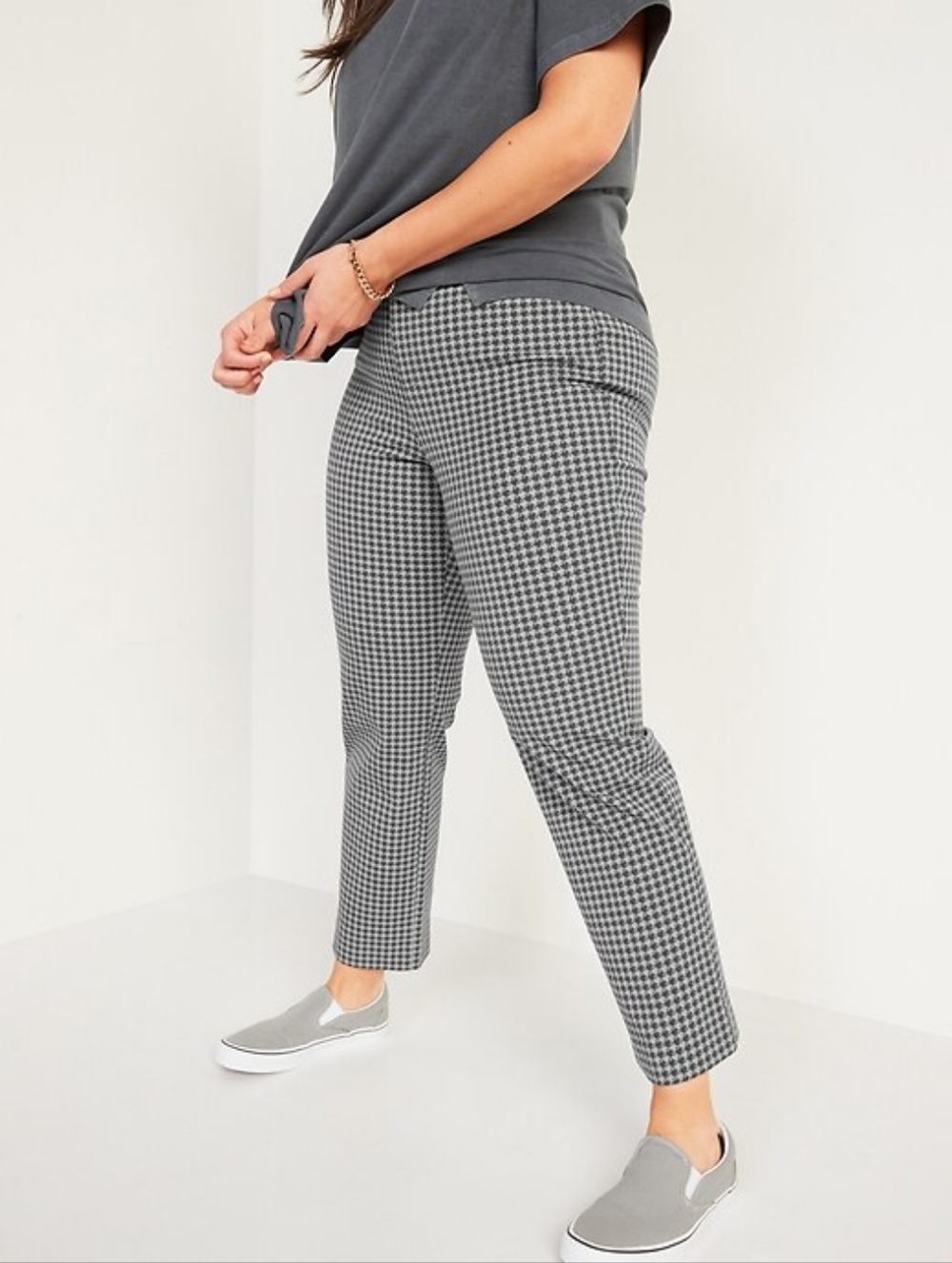 Old Navy High-Rise Pixie Skinny Ankle Pants - Gingham - Size 10